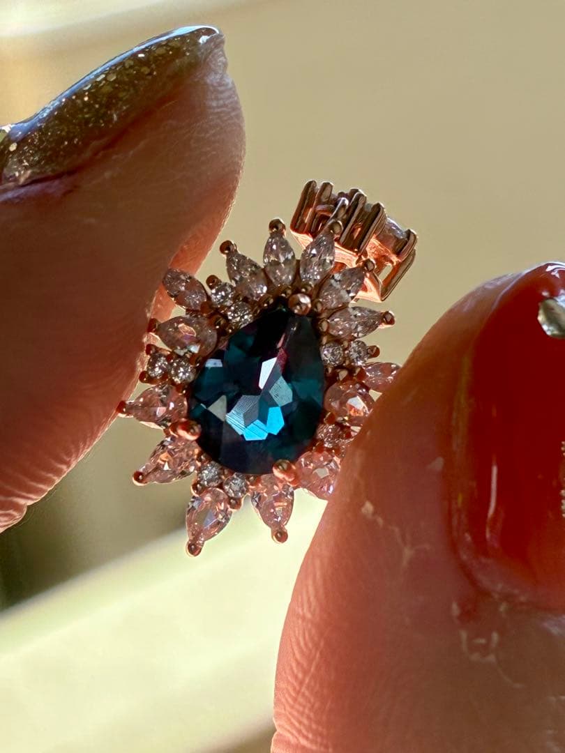 5A✨鮮やか＆艶＆照り＆クリア ブラジル産天然アレキサンドライト925トップ