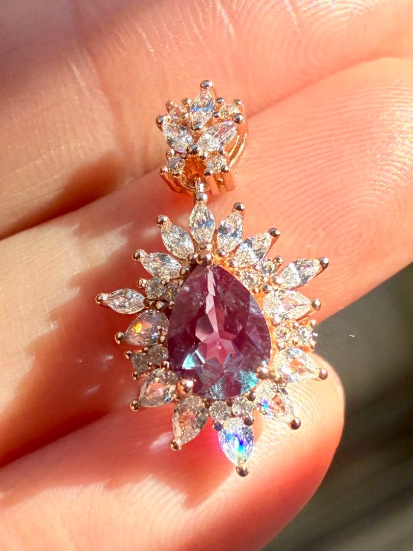 5A✨鮮やか＆艶＆照り＆クリア ブラジル産天然アレキサンドライト925トップ