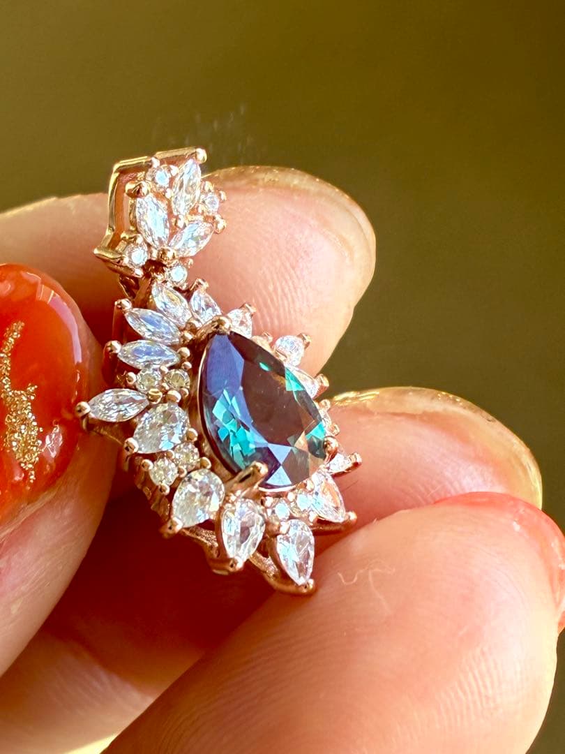 5A✨鮮やか＆艶＆照り＆クリア ブラジル産天然アレキサンドライト925トップ