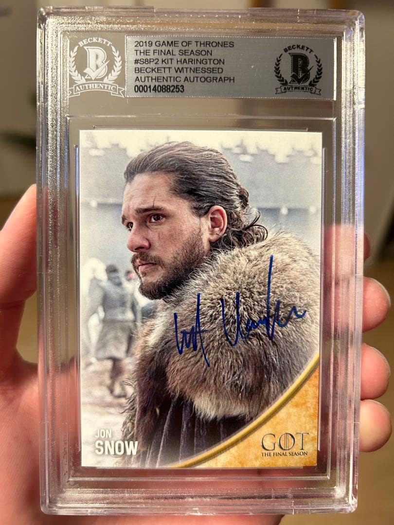 ジョン・スノウ 直筆サインカード ゲームオブスローンズ キット・ハリントン