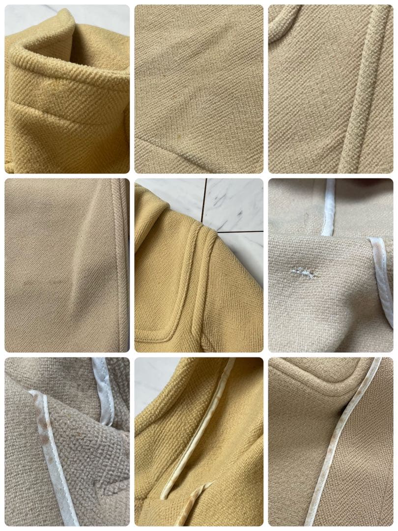 緑タグ グレンフェル ヘリンボーン ダッフルコート 英国製 キャメル メンズ34