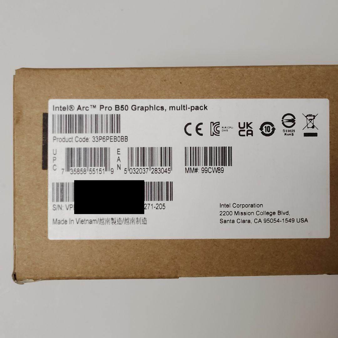 Intel Arc Pro B50 新品未開封