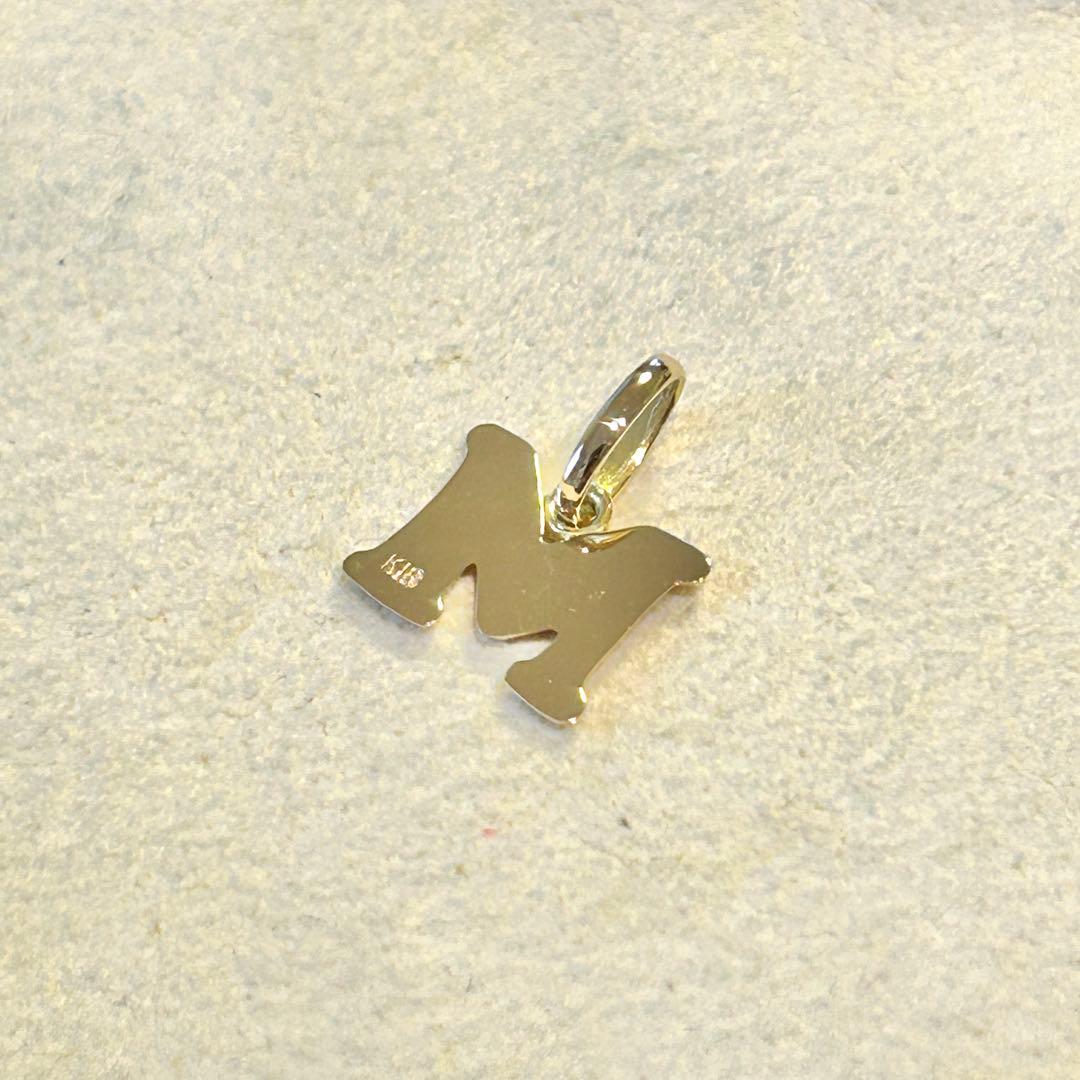 18金 イニシャル アルファベット ペンダント トップ ヘッド M m 新品