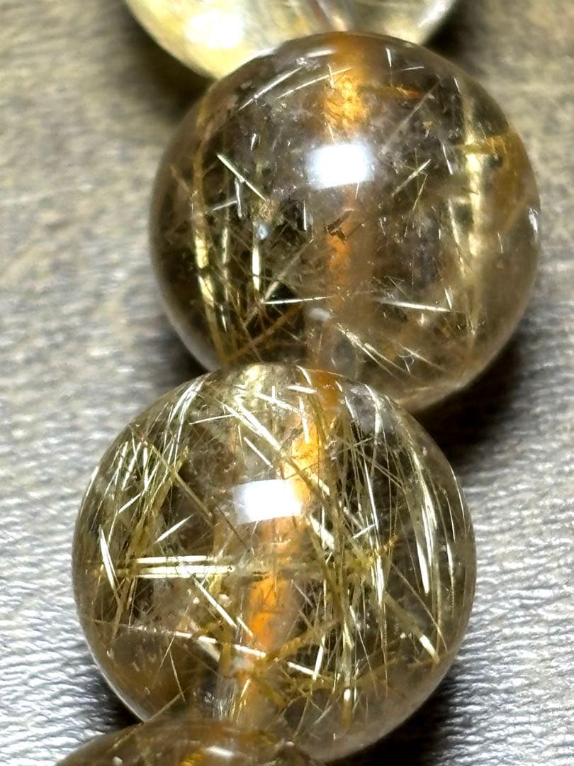 【新入荷】高品質ゴールドタイチンルチルブレス約10.7㎜（新品未使用）金運最強