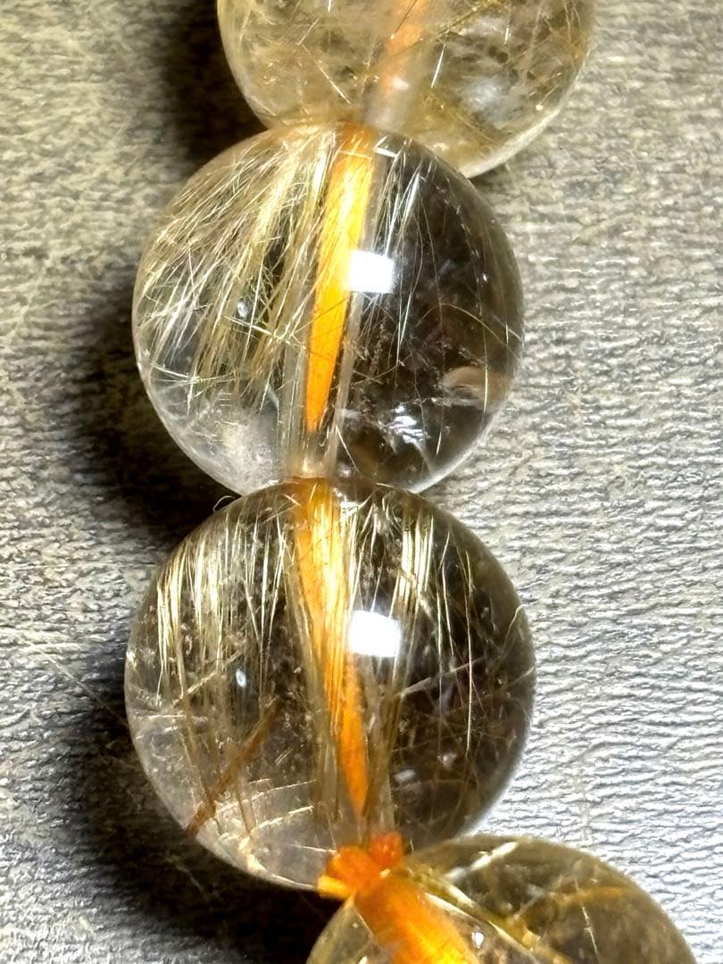 【新入荷】高品質ゴールドタイチンルチルブレス約10.7㎜（新品未使用）金運最強