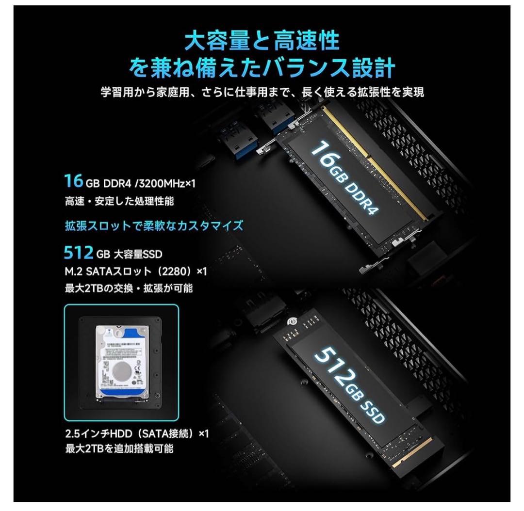 ラスクスラBMAXミニpc IntelN95B4 Turbo16＋512