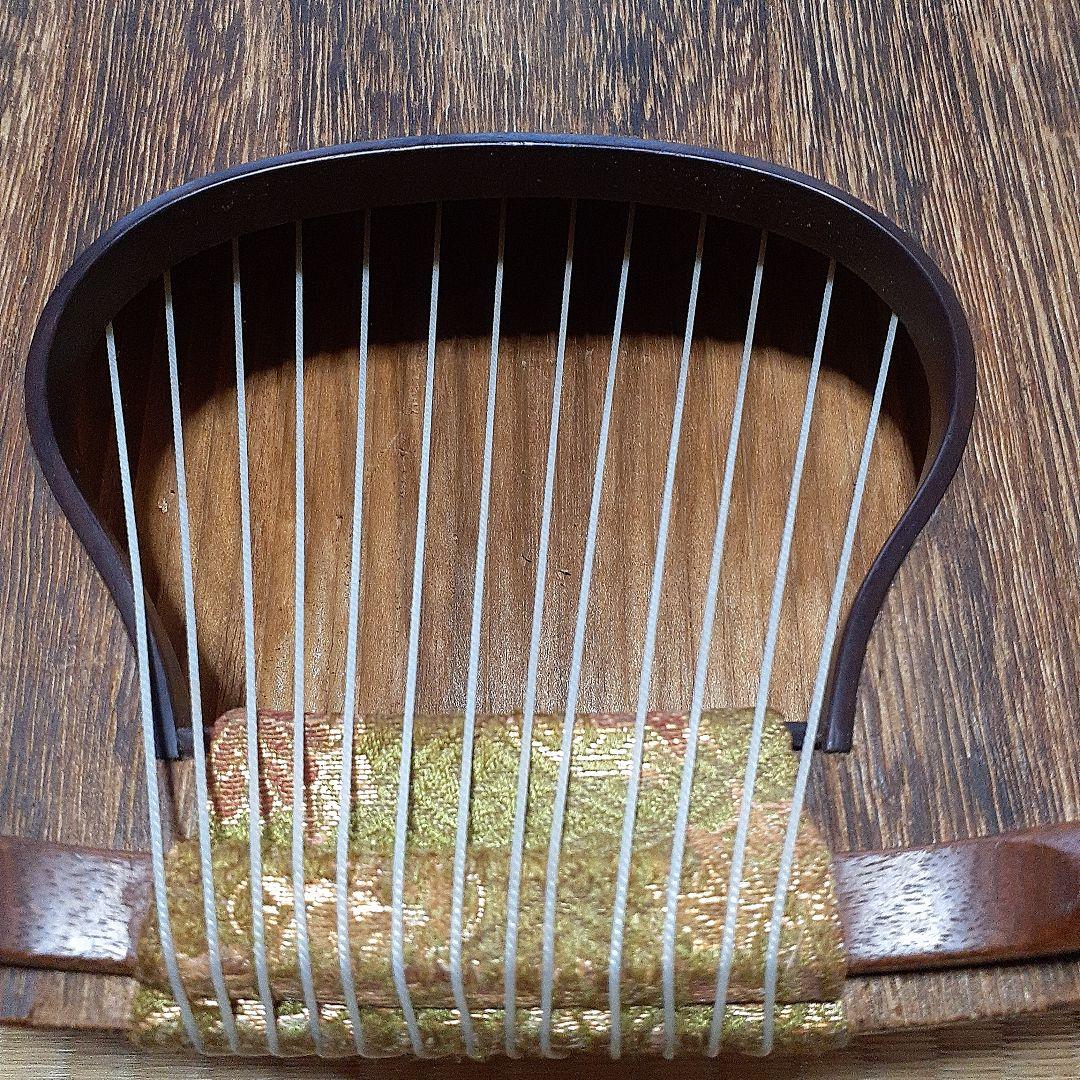 伝統的な木製琴 すだれ彫りナイロン弦付き 専用袋付き送料無料