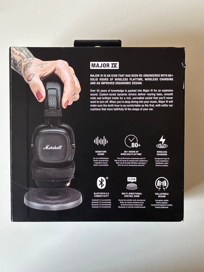 Marshall Major IV ワイヤレスヘッドホン ブラック