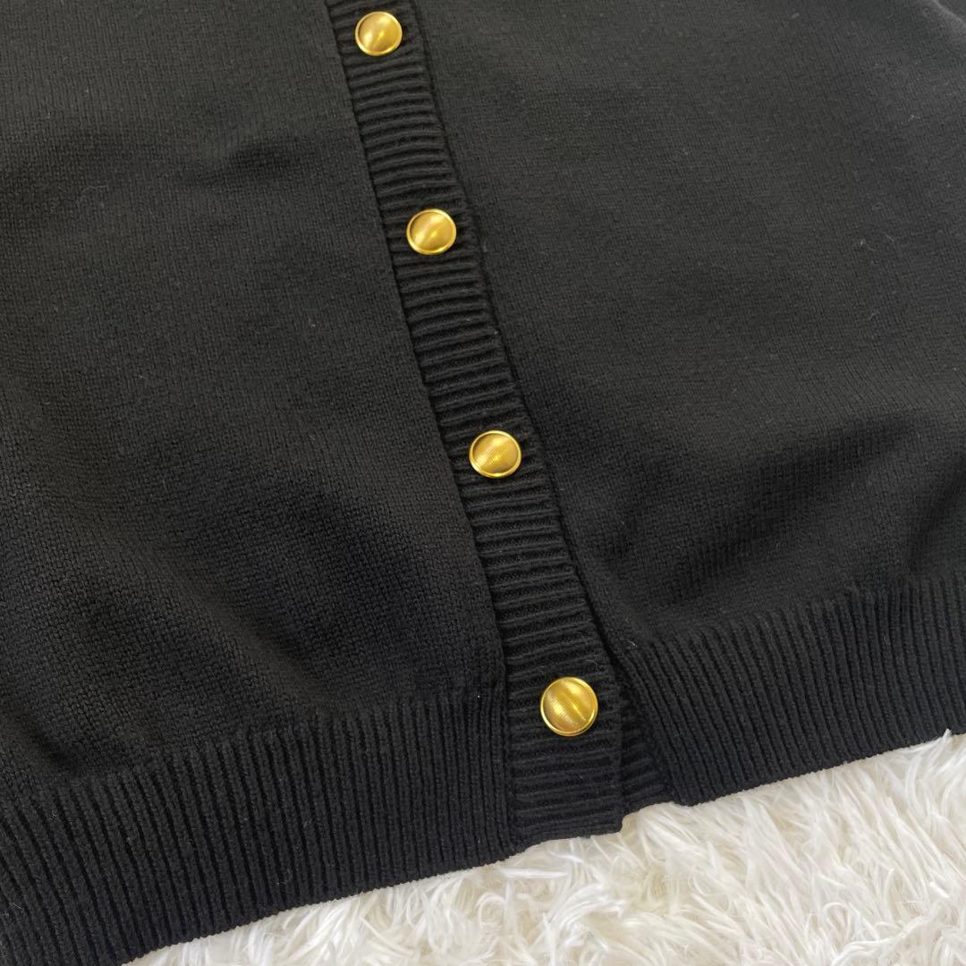 FRAMeWORK メタルボタン2wayカーディガン ウール100 ブラック