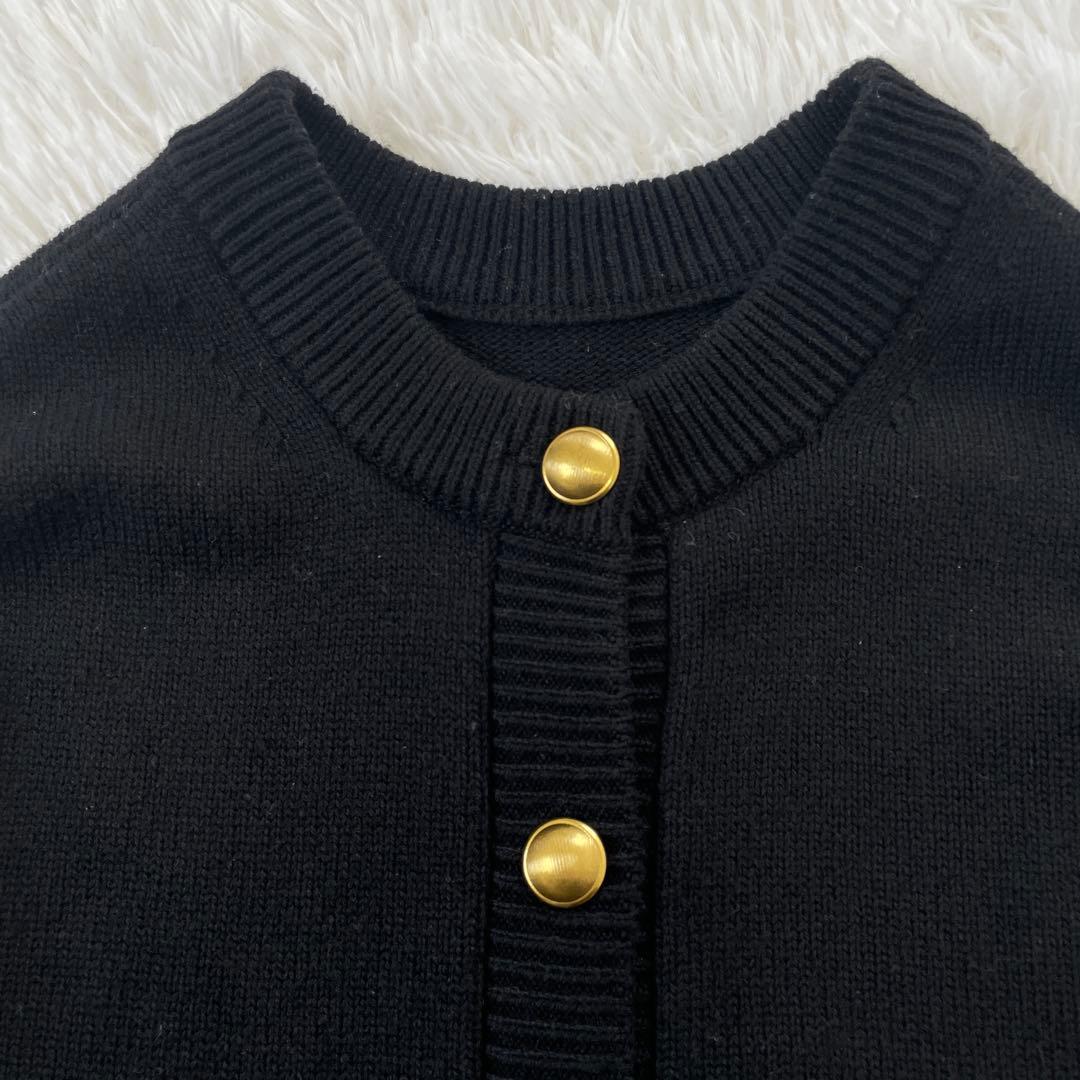 FRAMeWORK メタルボタン2wayカーディガン ウール100 ブラック