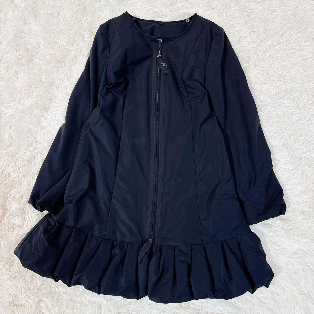 極美品　フォクシー　エレガントコート　ロングコート　フリル　フレア　38