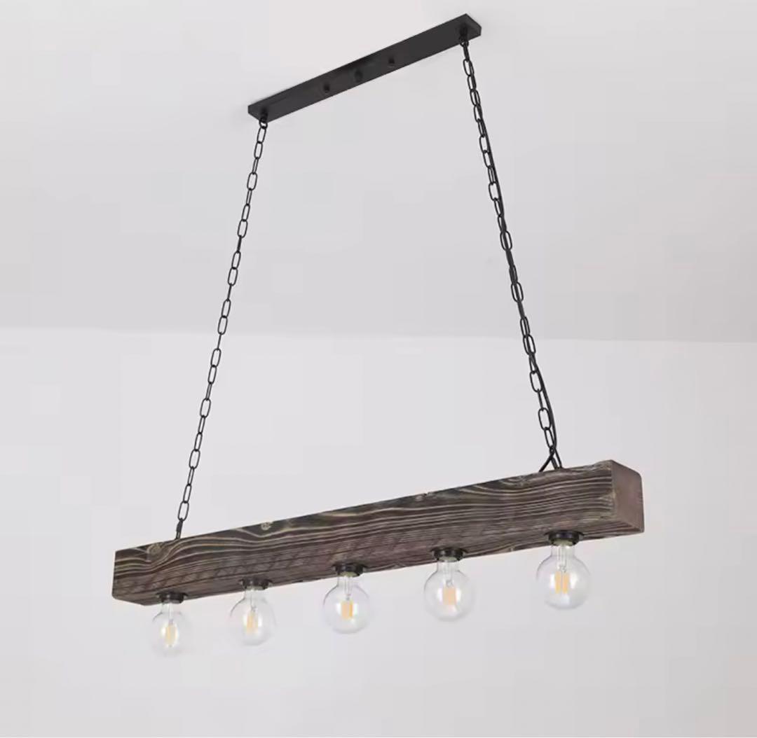 こゆきさん専用ヴィンテージ　ワイド　ウッド　ペンダントライト　インダストリアル