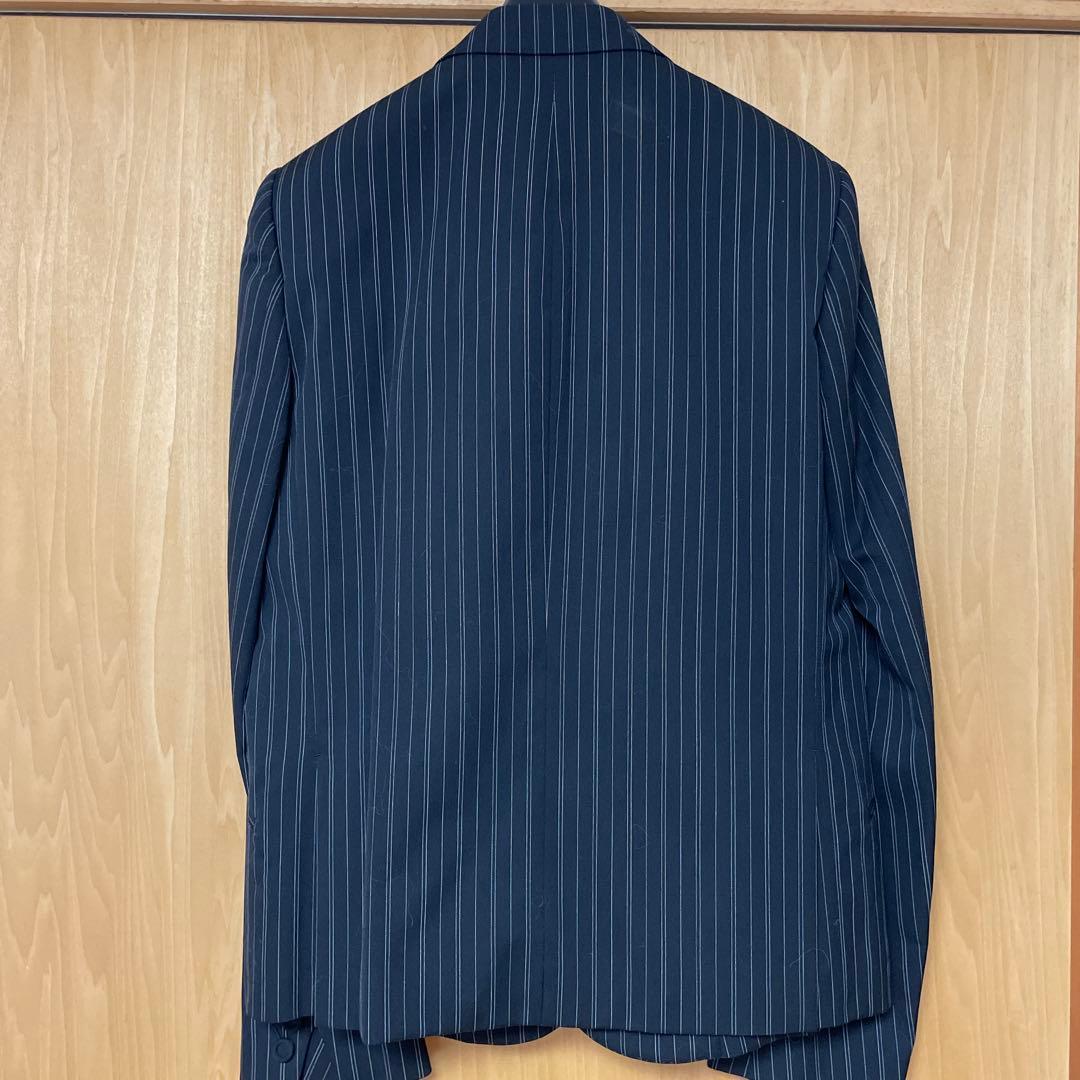 Number Nine ストライプ テーラードジャケット黒　裏地タータンチェック