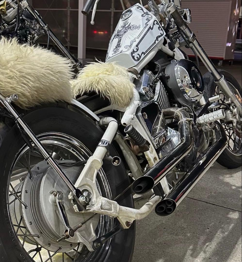 ドラッグスター400 スラッシュカットマフラー