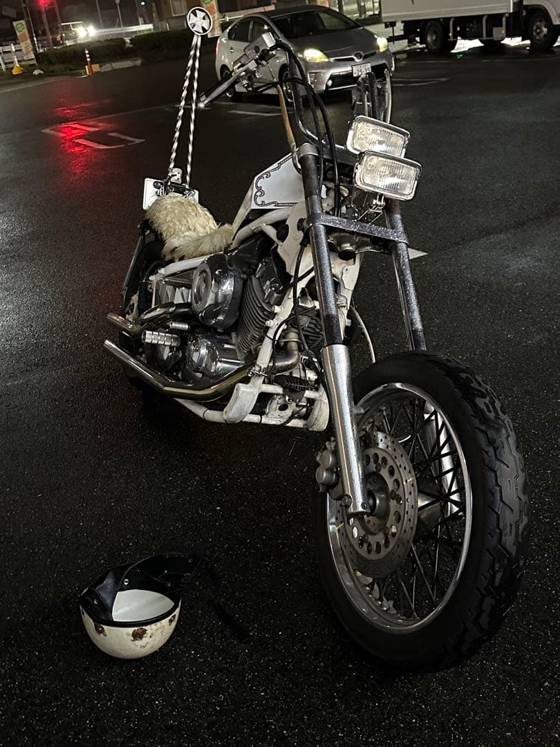 ドラッグスター400 スラッシュカットマフラー