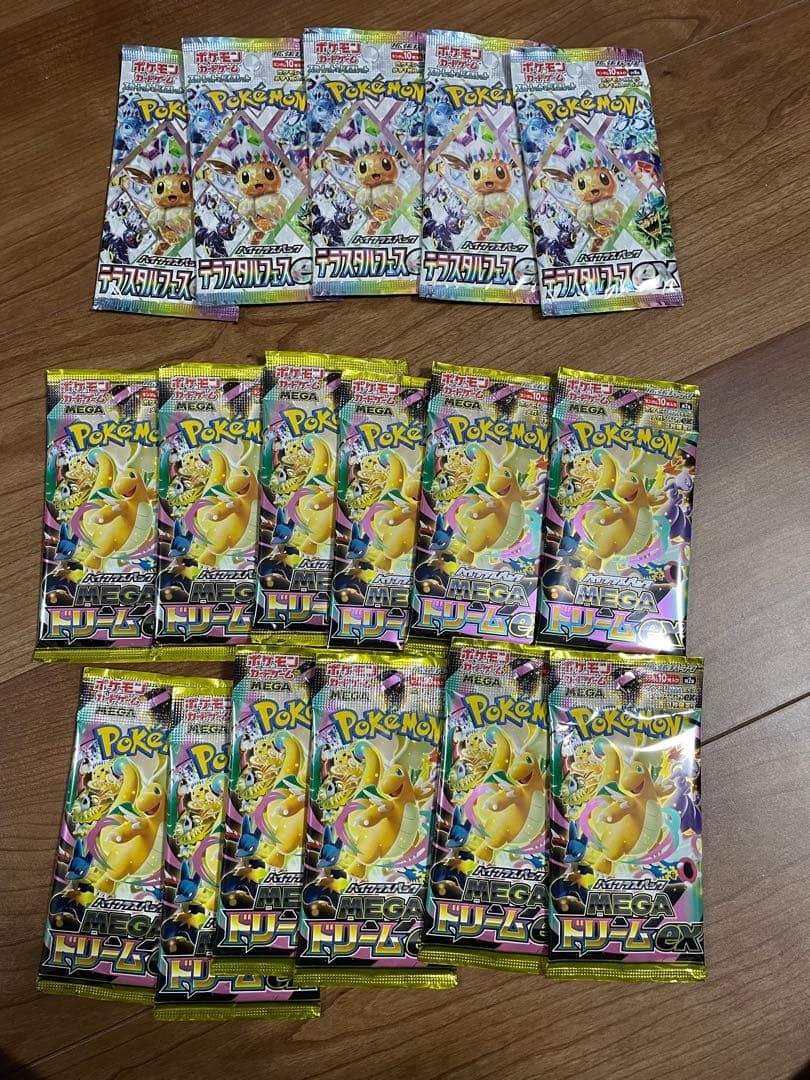 ポケモンカードゲーム テラスタルフェス5パック、megaドリーム12パック