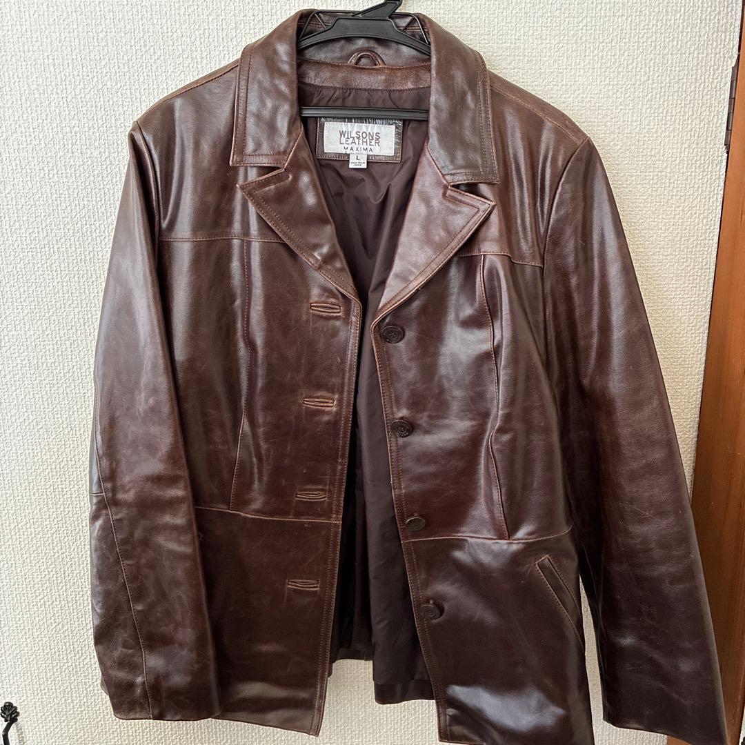 古着 wilsons leather レザージャケット レザー100% ブラウン