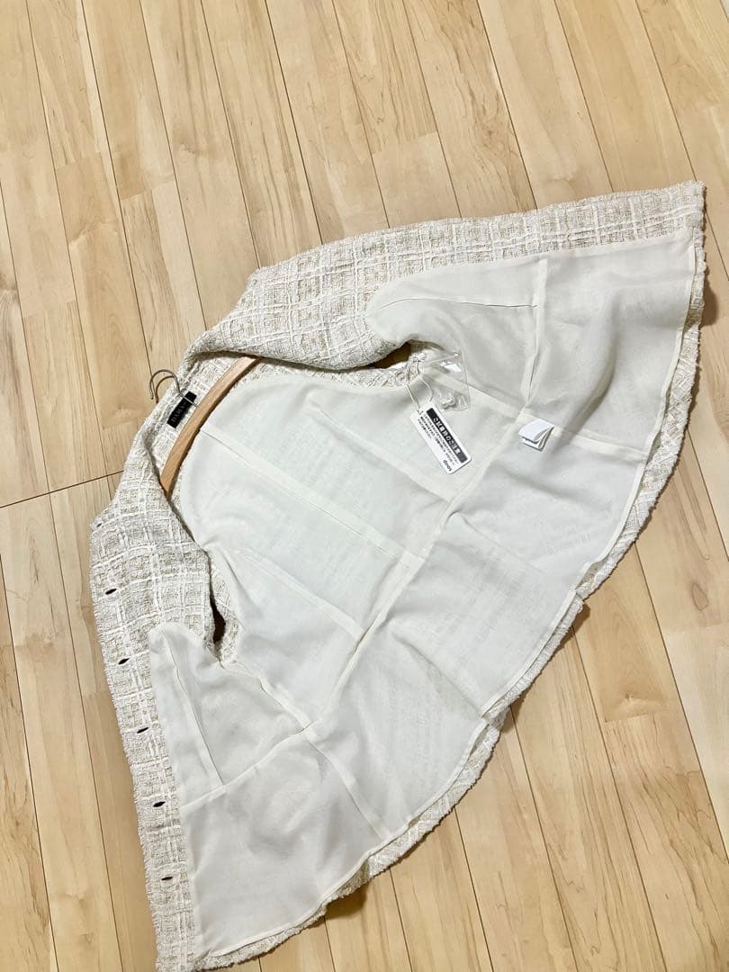 新品未使用　タグ付⭐︎ダーマ　ファンシーツィード　パール調ボタン　使いジレ　11