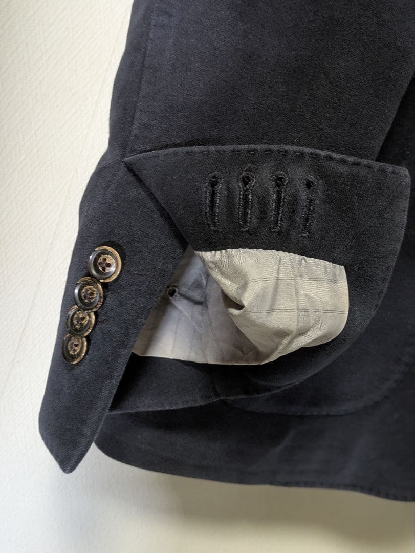 ラルディーニ テーラードジャケット 46 モールスキン 本切羽 ネイビー