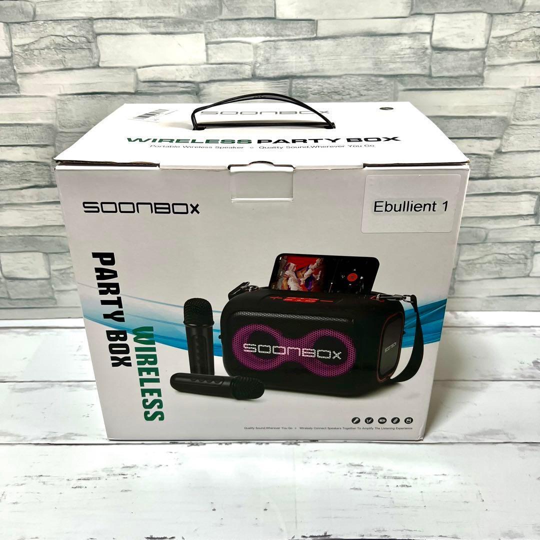 カラオケセット家庭用 充電式スピーカーマイク２本BT5.3 TWS機能 6時間