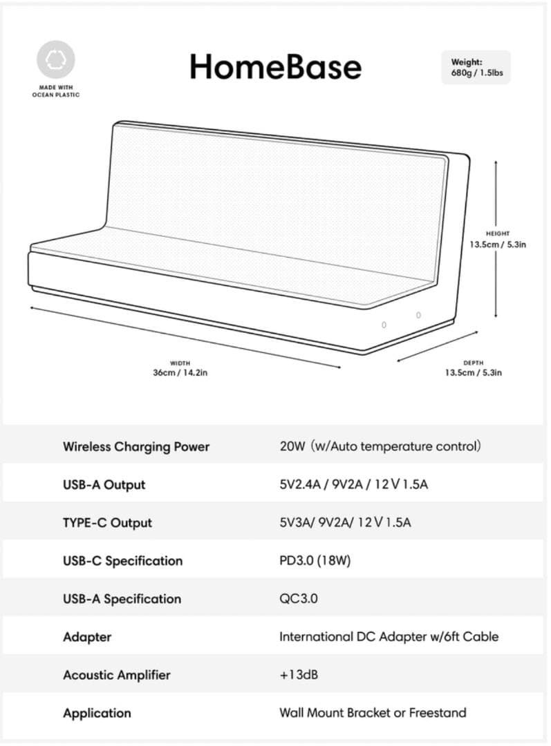 次世代型ハイテクシェルフ「Base」高速ワイヤレス充電　スピーカーセット