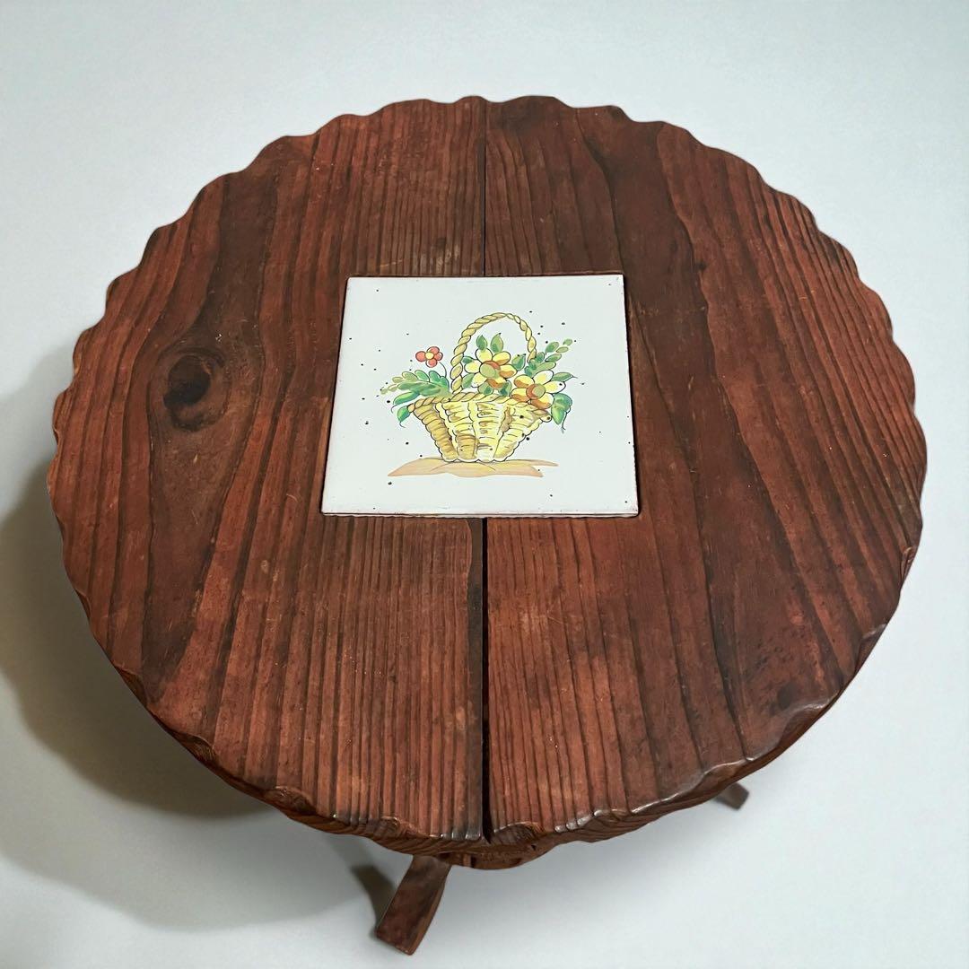 【希少・良品】スペイン製 カントリー家具 テーブル＆チェア2脚　アンティーク