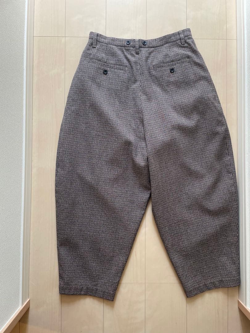 美品ネストローブ ウールコットンガンクラブチェックパンツ