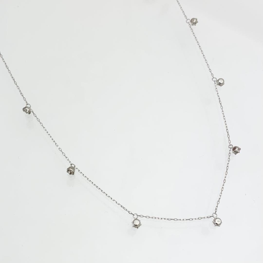 新品 ステーションネックレス ダイヤモンド 0.50ct プラチナ