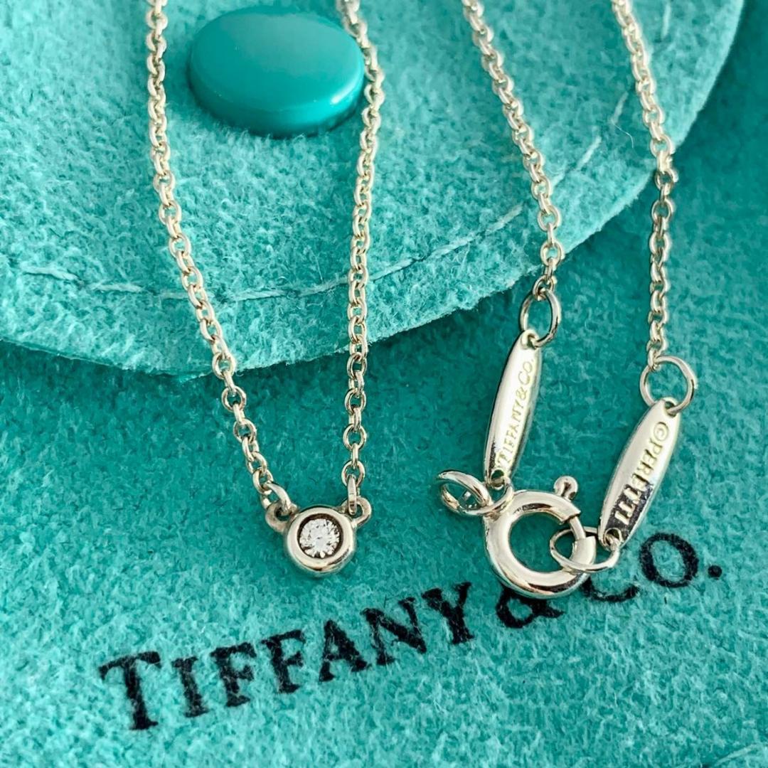 ティファニー 3.4mm 1P ダイヤモンド バイザヤード ネックレス XW4e