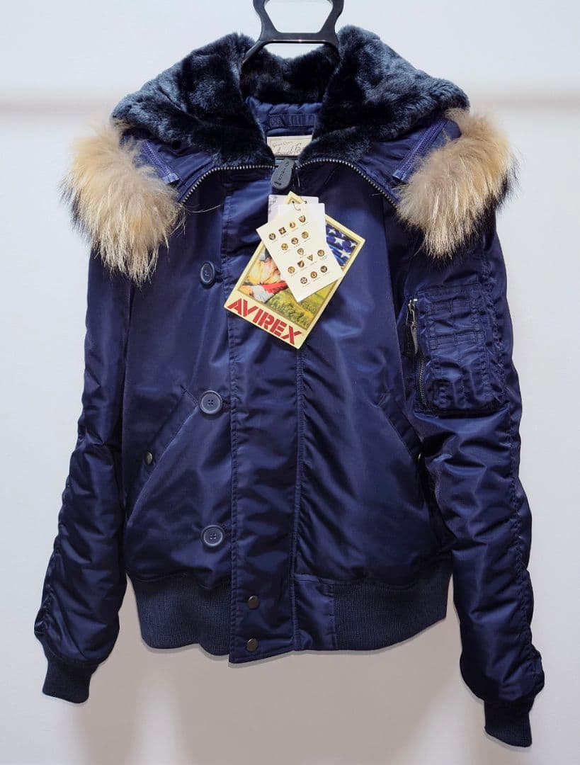 【送料無料】AVIREX N-2B ネイビー XL リアルファー