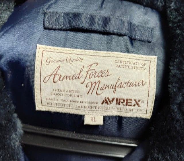 【送料無料】AVIREX N-2B ネイビー XL リアルファー