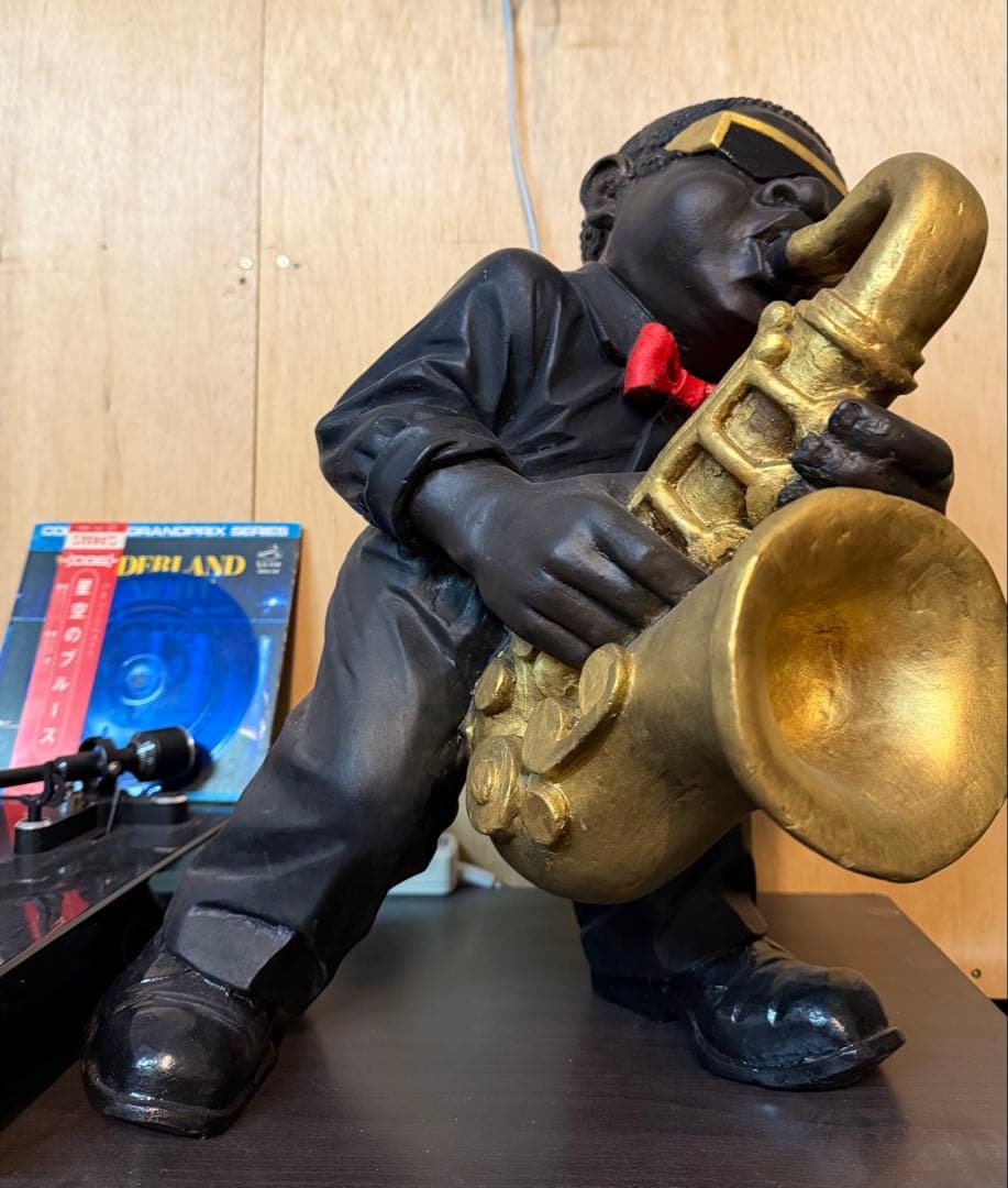 大型黒人 サックス 人形 、JAZZ奏者圧巻❗️ 入手困難な珍品
