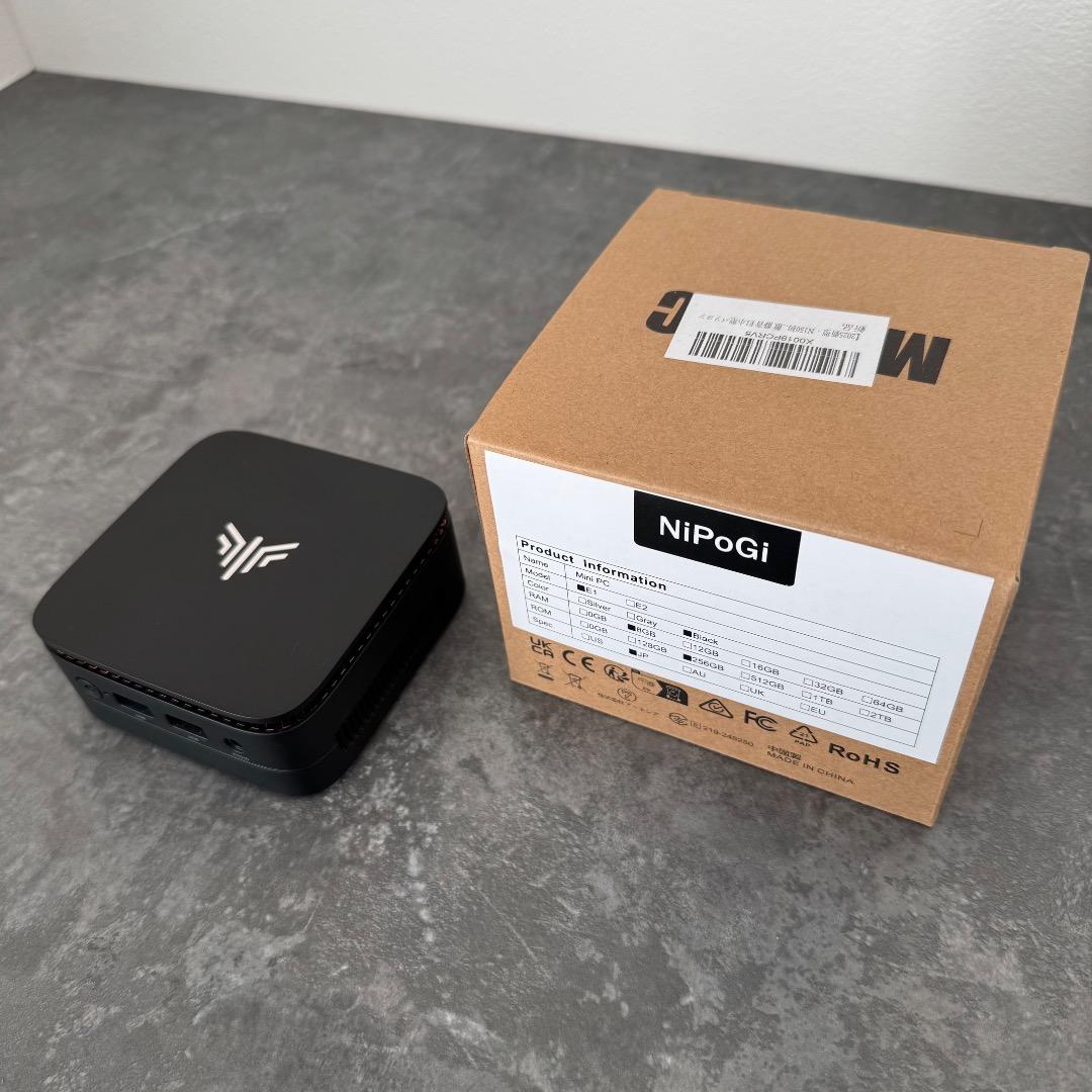 NiPoGi ミニPC ブラック N150