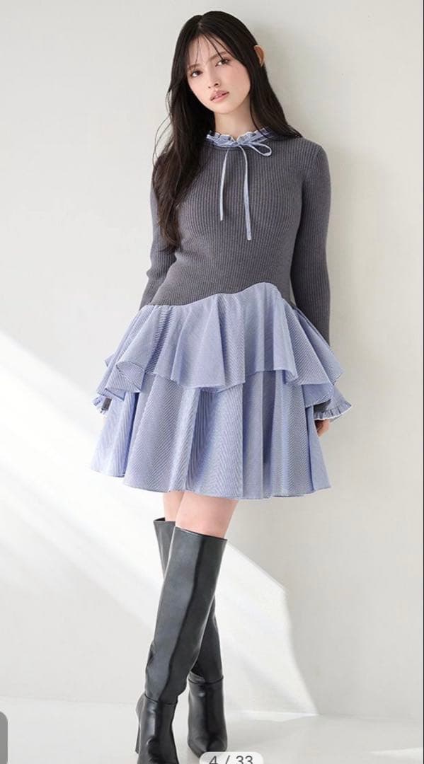 【最終値下げ】SNIDEL Sustainableドッキングミニニットワンピース