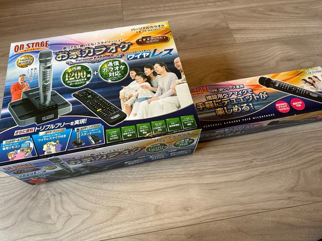 【1回のみ使用美品】オンステージ カラオケ PK-WA100(S)、専用マイク