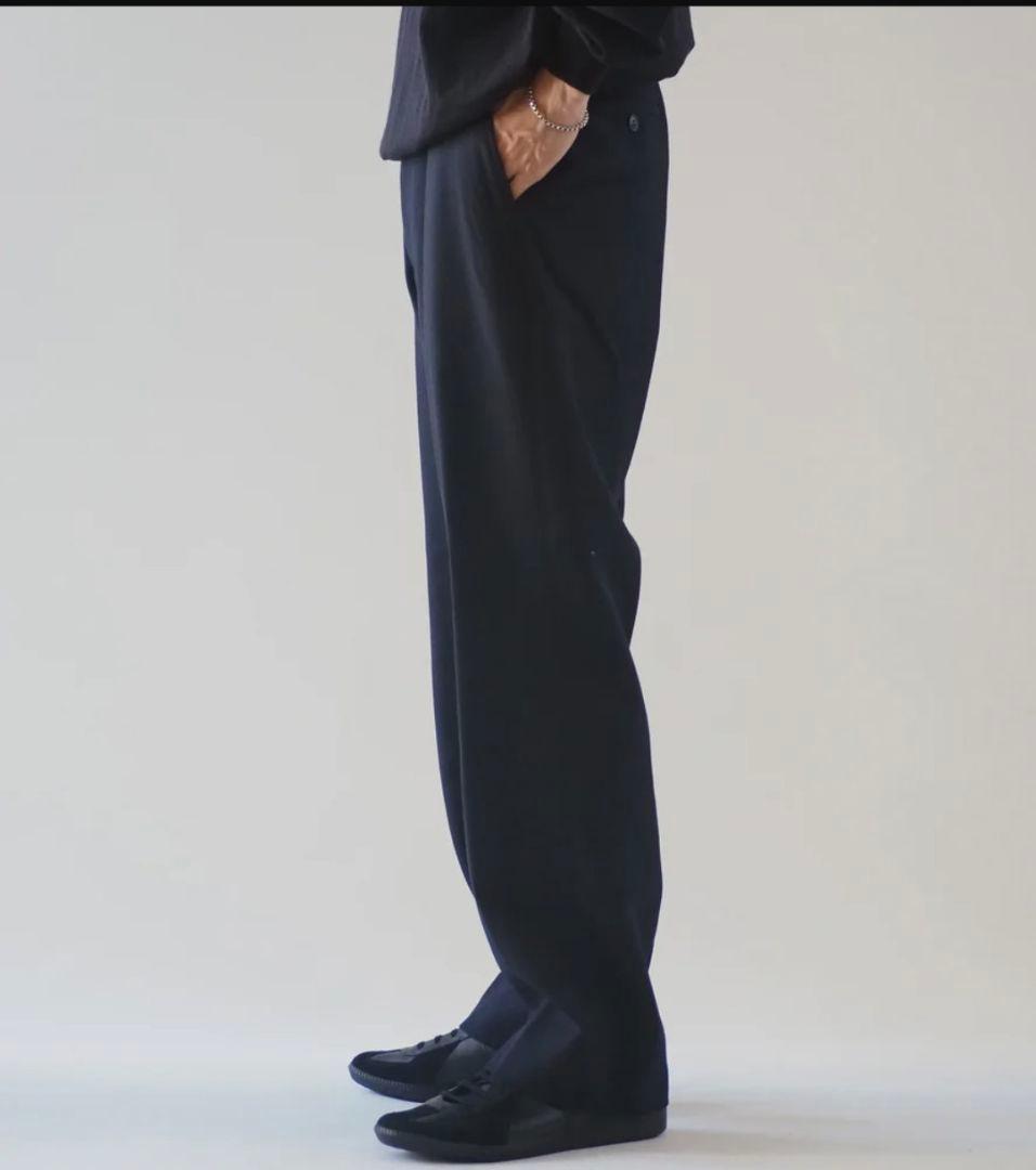 COMOLI 24aw ウールサージパンツ NAVY 3