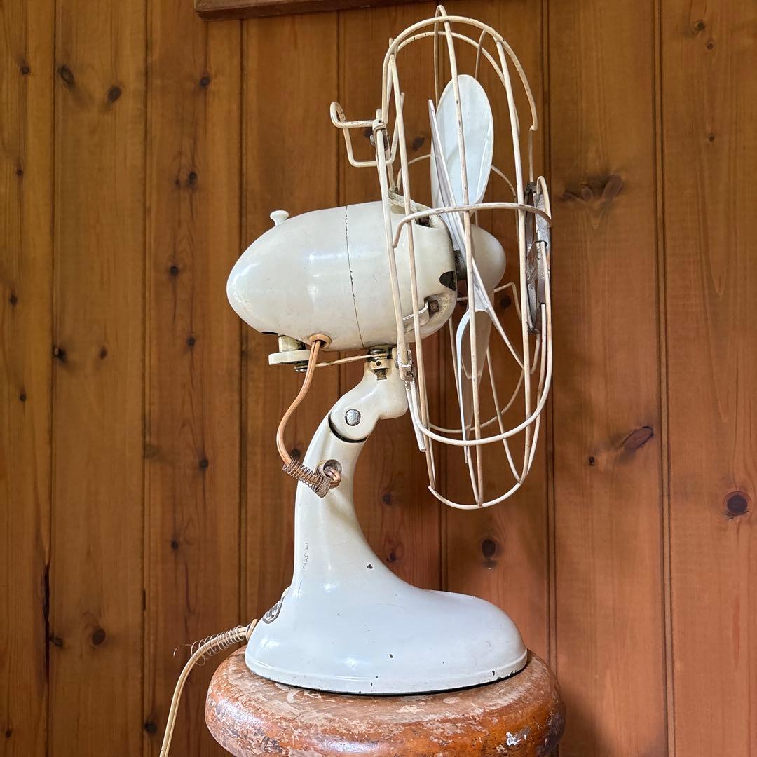 【MITSUBISHI】三菱電機 扇風機 昭和レトロ ホワイト 古道具ビンテージ