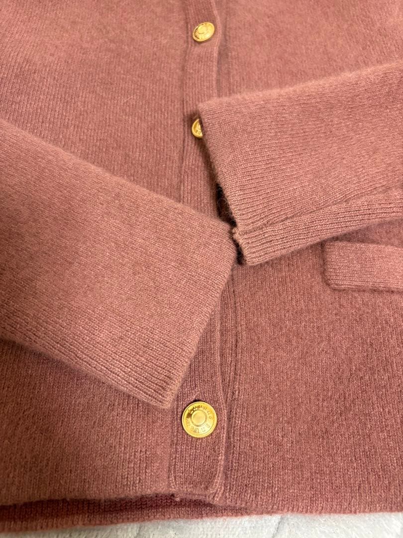 【美品】anuans ラクーンブレンドノーカラーニットジャケット