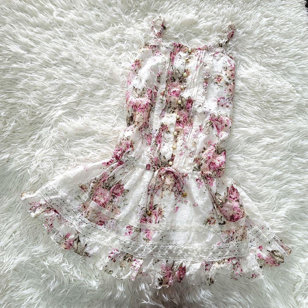 00s 希少 LIZLISA 総レースローズ キャミワンピ 姫ロリ パワネ