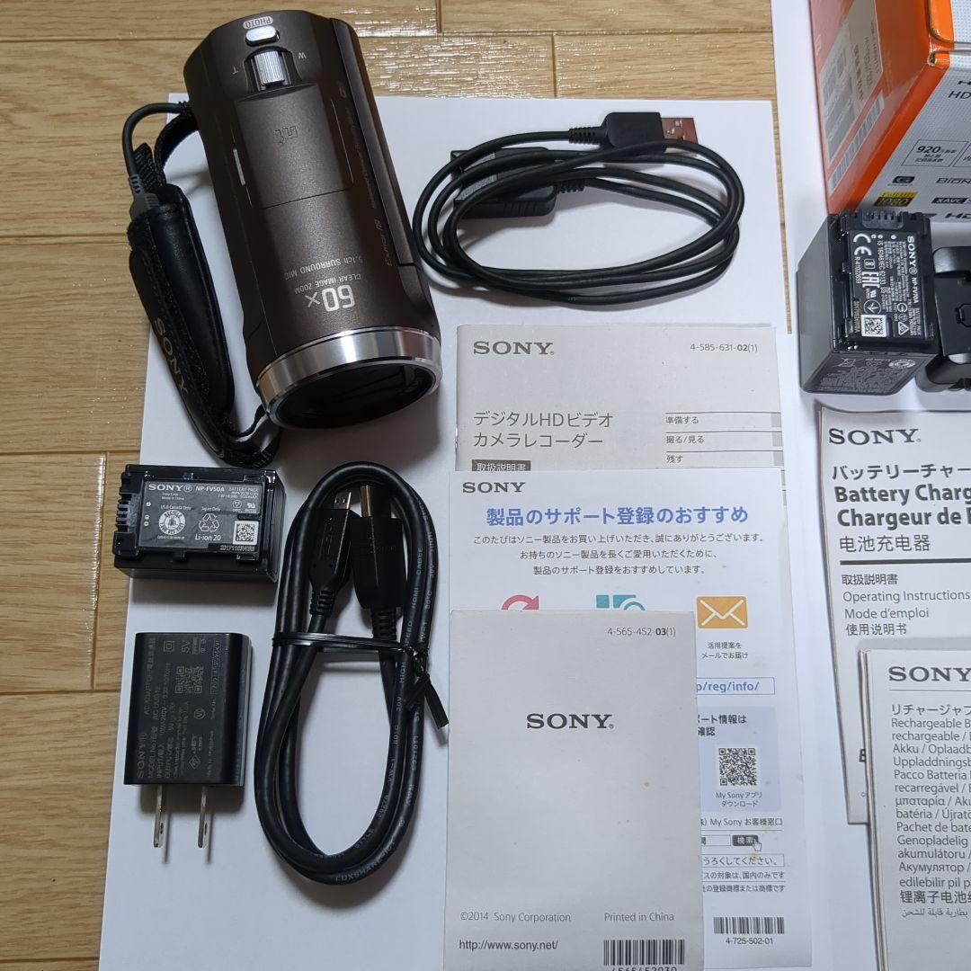 SONY HDR-CX680本体、別売りバッテリーパック、ビデオカメラケース