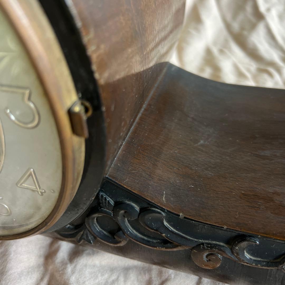 クラシックデザイン 置時計 木製　振り子時計　ゼンマイ式