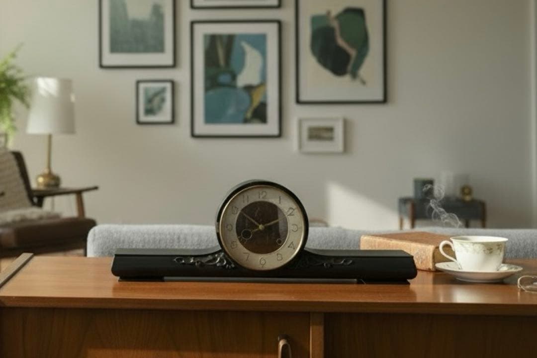 クラシックデザイン 置時計 木製　振り子時計　ゼンマイ式