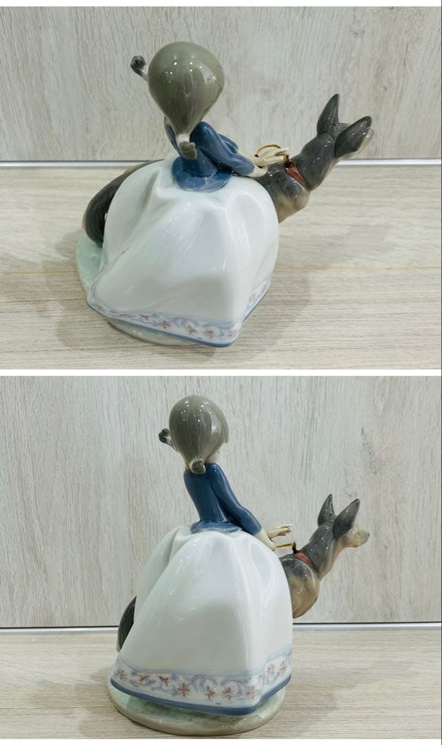 ✨リヤドロ LLADRO✨陶器人形 フィギュリン そんなに急がないで 犬と少女