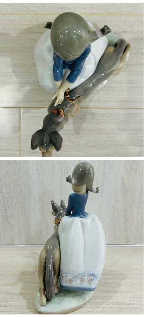 ✨リヤドロ LLADRO✨陶器人形 フィギュリン そんなに急がないで 犬と少女