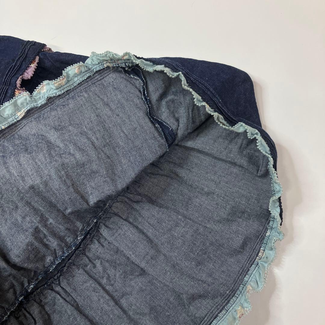 ワンダフルワールド ピコルリル使い 豪華デニム段々ワンピース