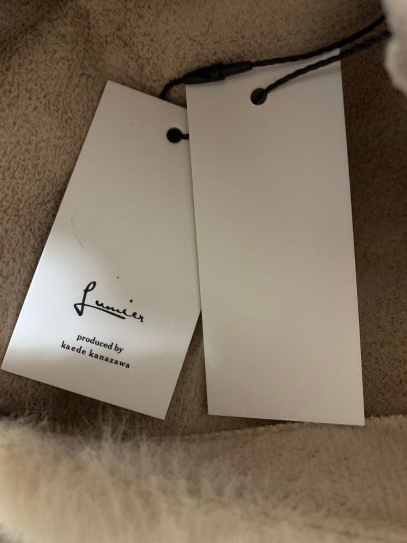 リュミエ lumier バッグ付エコファーノーカラーコート