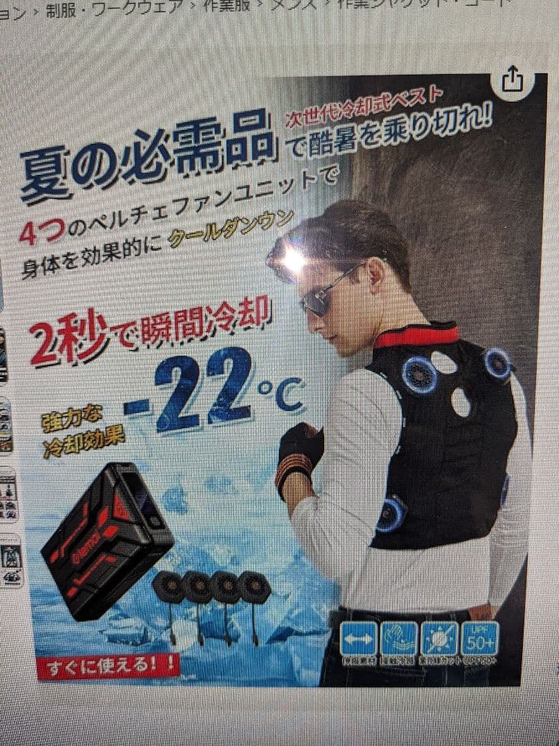 ペルチェベスト【2025夏新登場＆ペルチェ素子冷却技術】冷却ベスト(M~3XL)