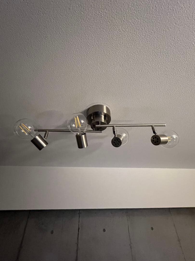 リンガライト 4灯 シーリングライト シルバー　LED 調光　多灯