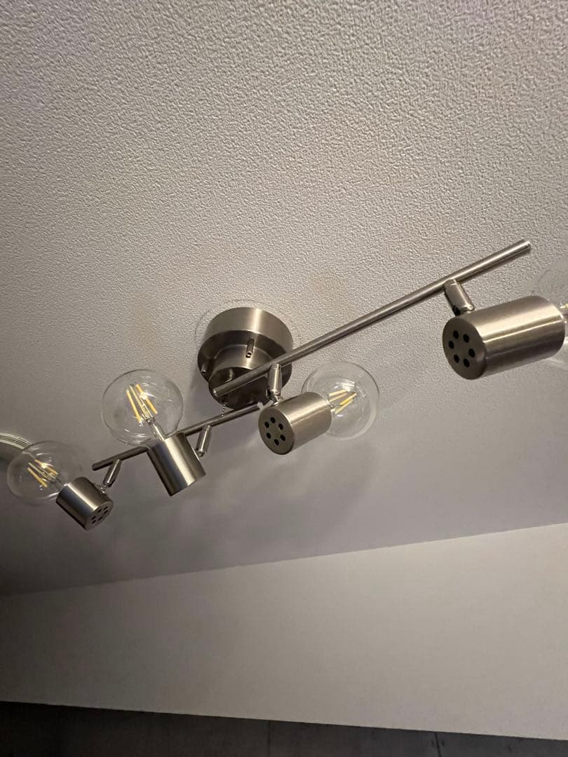 リンガライト 4灯 シーリングライト シルバー　LED 調光　多灯