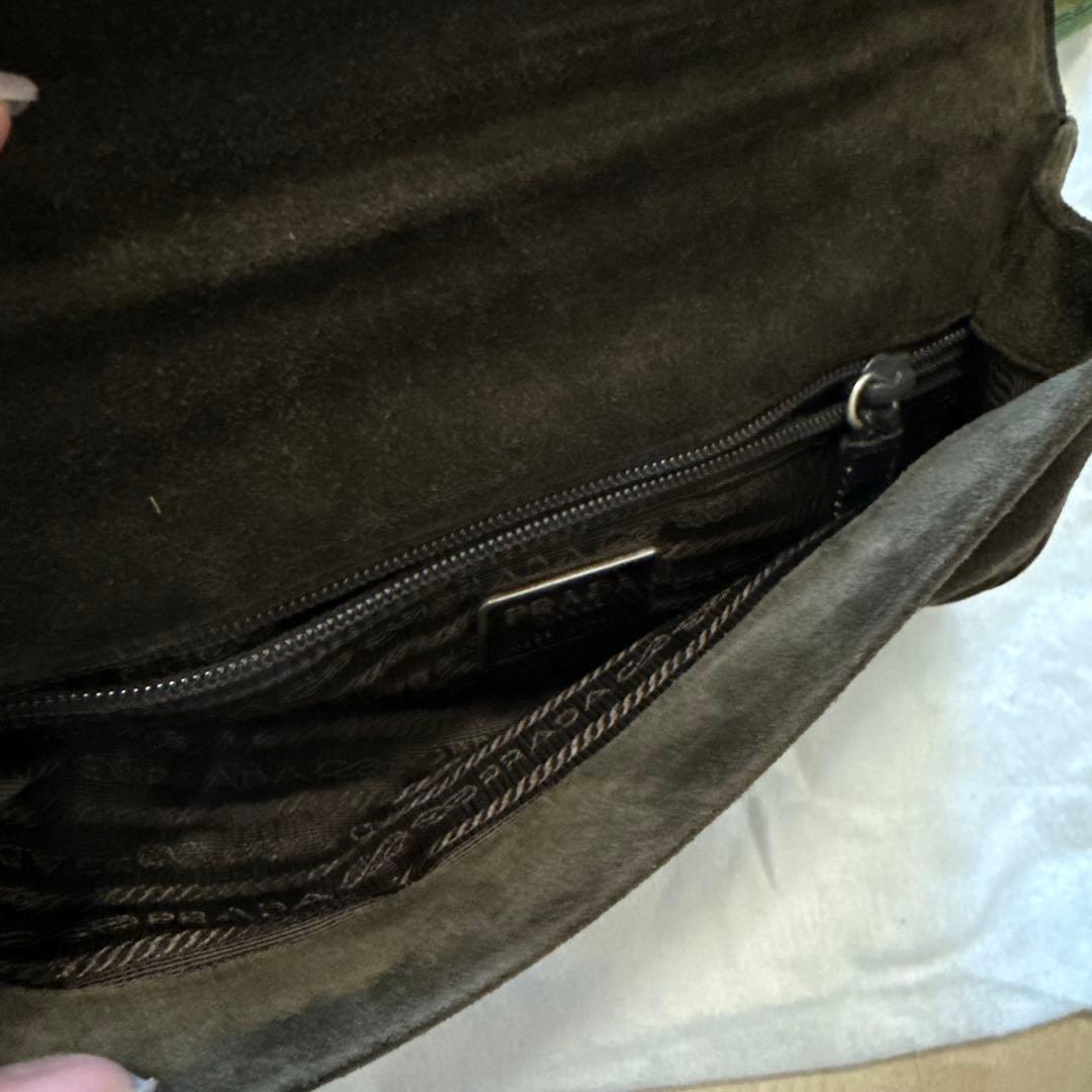 【ヴィンテージ】PRADA スエード クラッチバッグ ダークブラウン